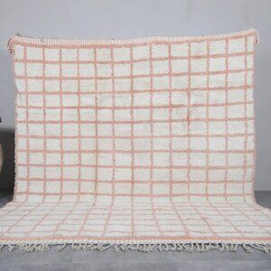 Coral Lattice - Handwoven wool rug- Authentic Craftsmanship-10ftx8ft